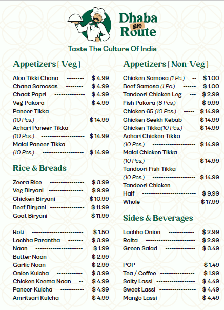 Dhaba On Route | 196 Dalhousie St, Brantford, ON N3S 3T7, Canada | Phone: (519) 752-6464