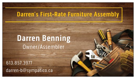 Darrens First-Rate Furniture Assembly | 118 Castlefrank Rd, Kanata, ON K2M 2X1, Canada | Phone: (613) 857-3977