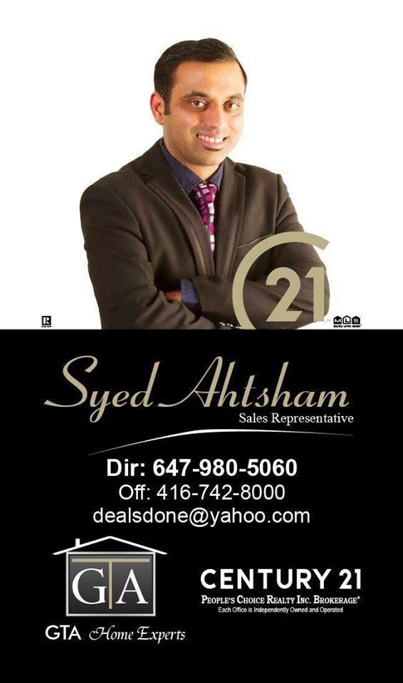 Realtor Ahtsham Bokhari - CENTURY 21 PEOPELS CHOICE MILTON | 1424 Crozier Crescent, Milton, ON L9T 6N1, Canada | Phone: (647) 980-5060