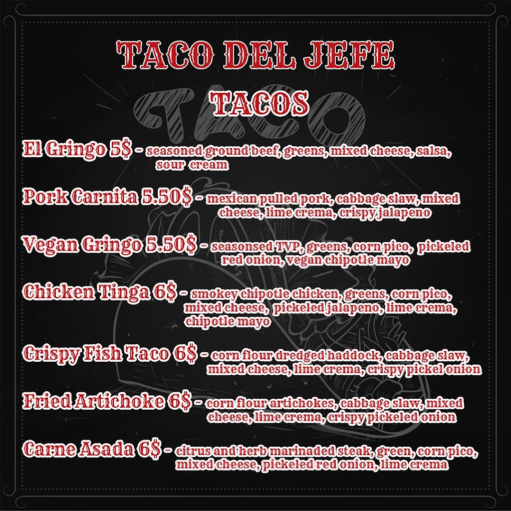 Taco Del Jefe | 10362 Main St, Wolfville, NS B4P 2R2, Canada | Phone: (902) 300-8217