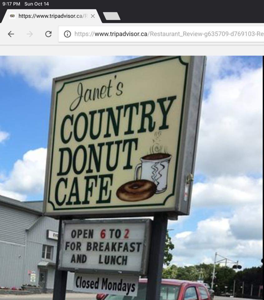 Janets Country Donuts Cafe | 164 Main St N, Seaforth, ON N0K 1W0, Canada | Phone: (519) 527-2551