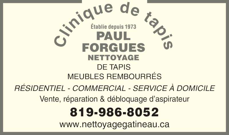 Clinique De Tapis Paul | 141 Rue Pierre-Laporte, Gatineau, QC J8L 1W5, Canada | Phone: (819) 986-8052