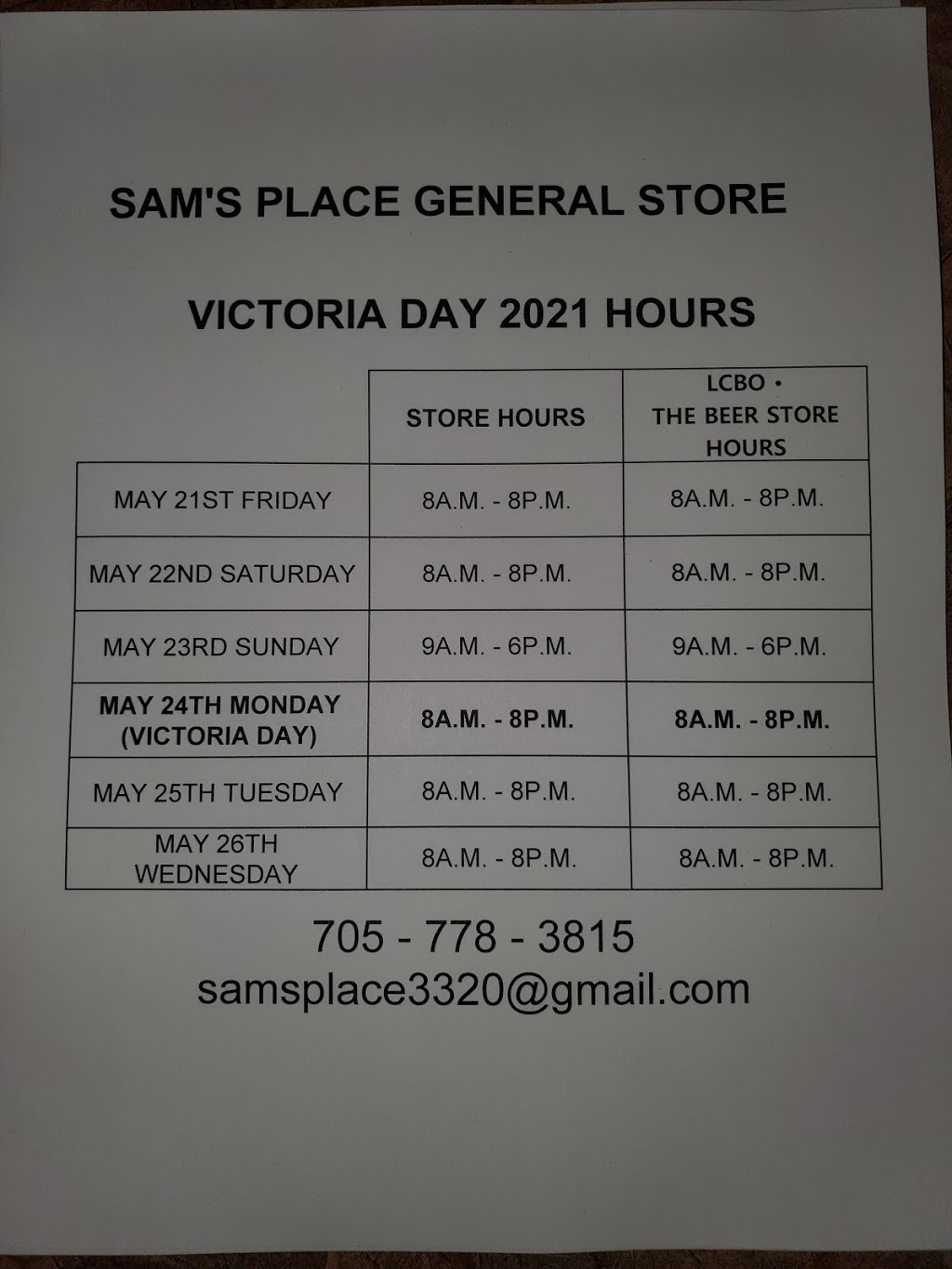 Sams Place LCBO Agency Store | 3320 County Rd 48, Havelock, ON K0L 1Z0, Canada | Phone: (705) 778-3815