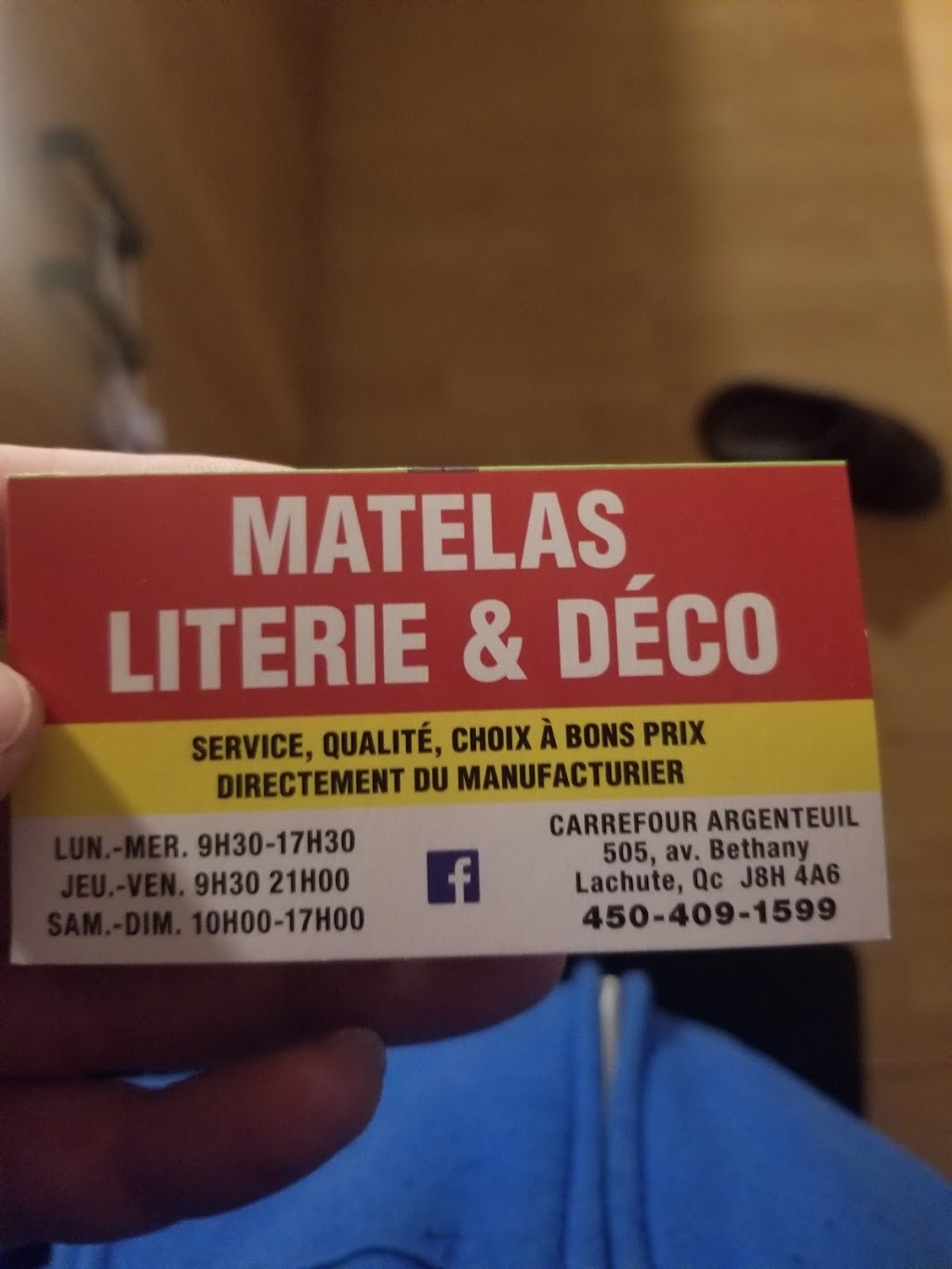 MATELAS LITERIE & DECO | 505 Avenue Béthany, Lachute, QC J8H 4H6, Canada | Phone: (450) 409-1599