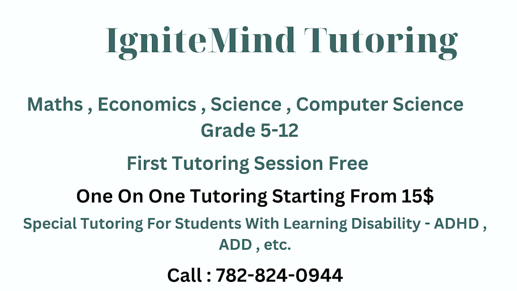 Ignite Minds Tutoring | 1653 Richmond St, London, ON N6G 2M9, Canada | Phone: (782) 824-0944