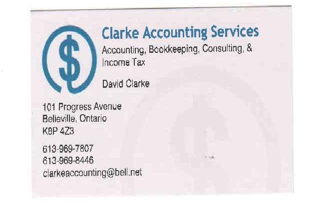 Clarke Accounting Services | 101 Progress Ave, Belleville, ON K8P 4Z3, Canada | Phone: (613) 969-7807