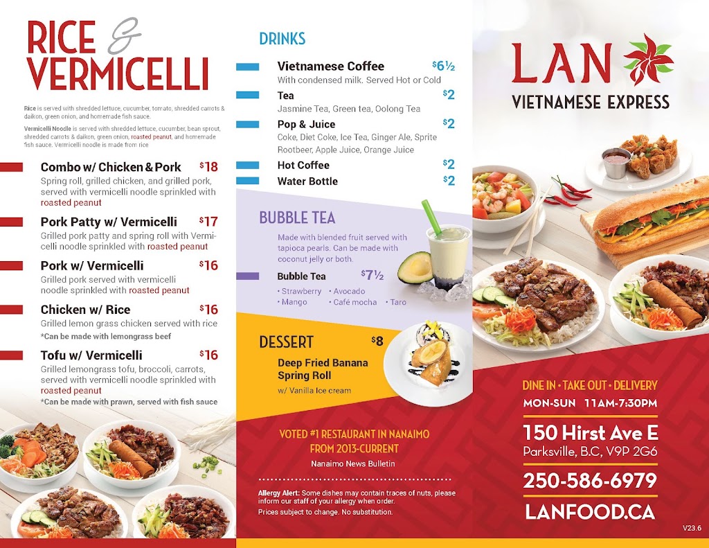 Lan Vietnamese Express | 150 Hirst Ave E, Parksville, BC V9P 2G6, Canada | Phone: (250) 586-6979