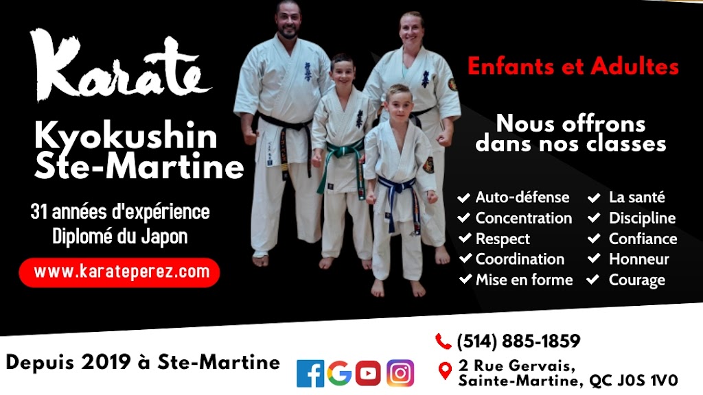 Karaté Ste-Martine | 2 Rue Gervais, Sainte-Martine, QC J0S 1V0, Canada | Phone: (514) 885-1859