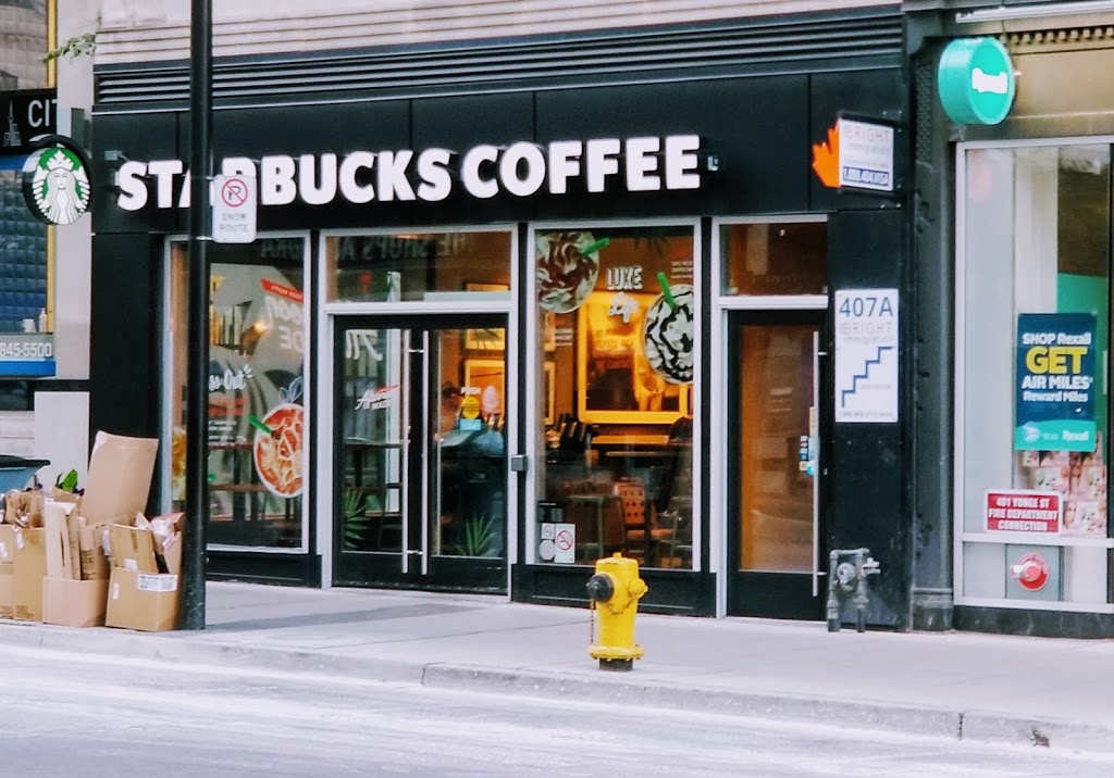 Starbucks | 407 Yonge St, Toronto, ON M5B 1S9, Canada | Phone: (416) 977-6454