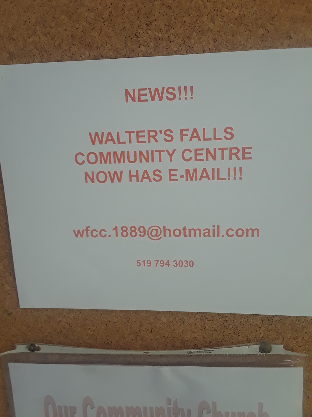 Walters Falls Community Centre | Chatsworth, ON N0H 1G0, Canada | Phone: (519) 794-3030