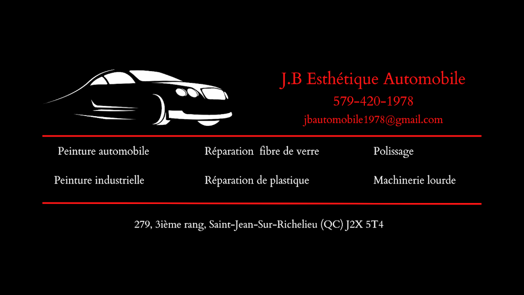 J.B Esthétique Automobile | 279 3e Rang, Saint-Jean-sur-Richelieu, QC J2X 5T4, Canada | Phone: (579) 420-1978