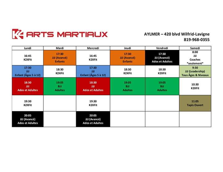 K2 Arts Martiaux | 420 Boulevard Wilfrid-Lavigne #3, Gatineau, QC J9H 6W7, Canada | Phone: (819) 968-0355