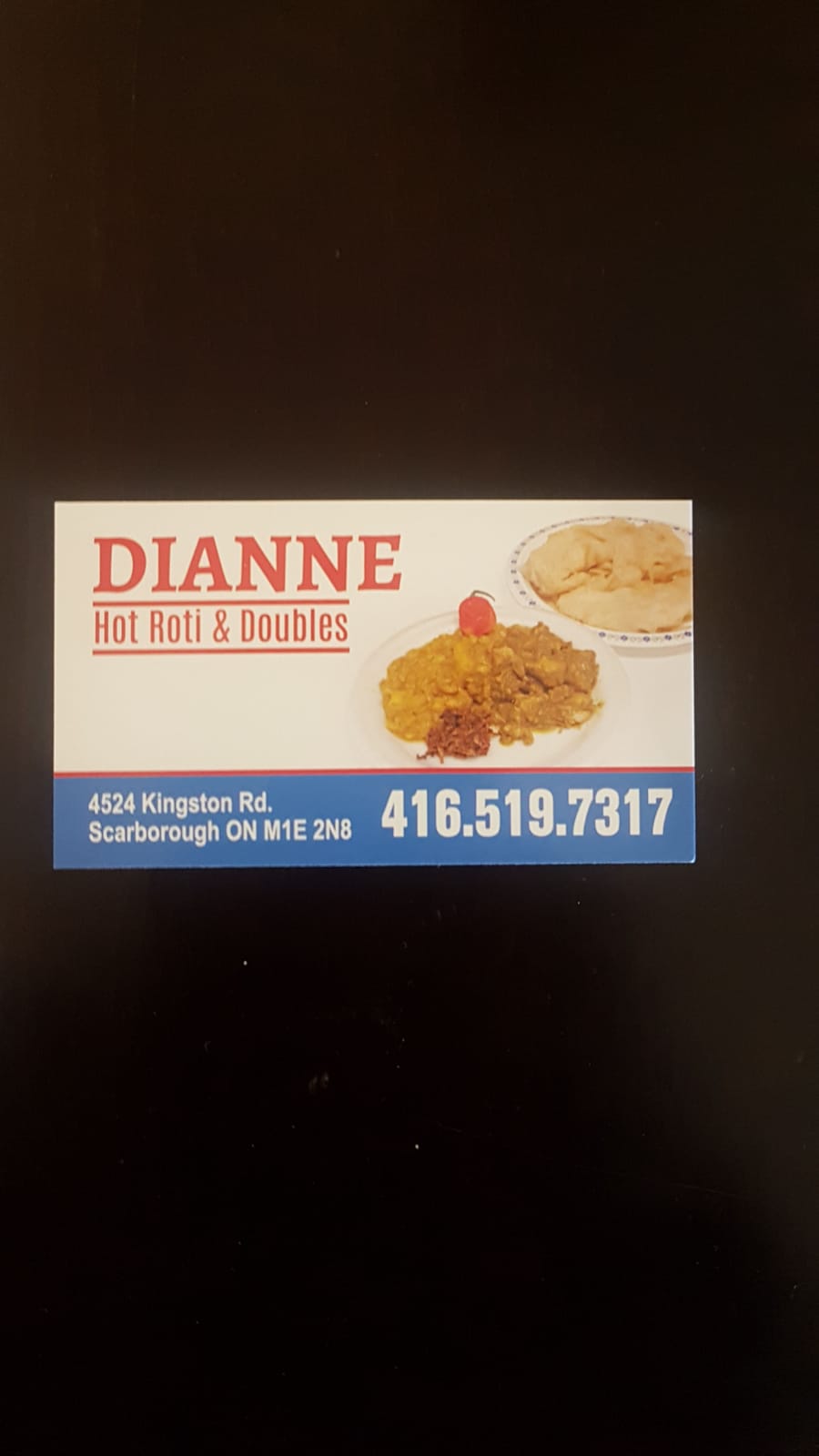 Dianne Hot Roti & Doubles | 4524 Kingston Rd, Scarborough, ON M1E 2N8, Canada | Phone: (416) 519-7317