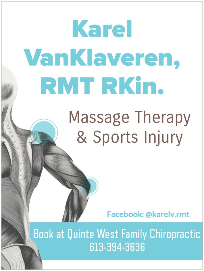 Karel Van Klaveren, RMT RKin | 20 Joseph St, Trenton, ON K8V 4A1, Canada | Phone: (613) 394-3636