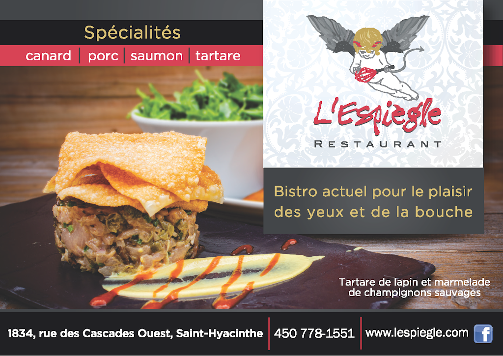 Restaurant LEspiègle | 1834 Rue Des Cascades O, Saint-Hyacinthe, QC J2S 5J6, Canada | Phone: (450) 778-1551