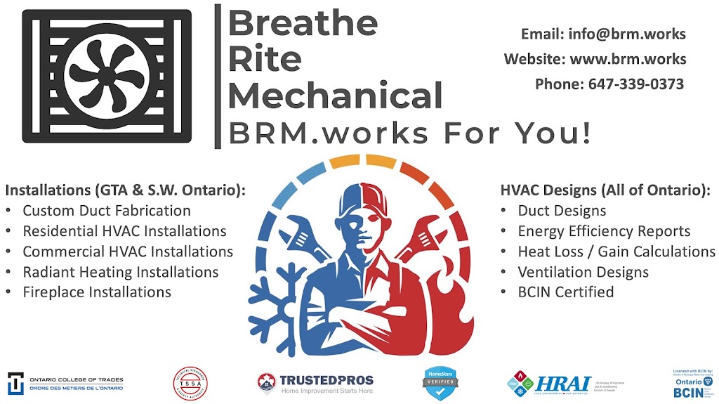 Breathe Rite Mechanical Contracting Inc. | 12 Manor Pl, Brantford, ON N3R 2T7, Canada | Phone: (519) 783-1525