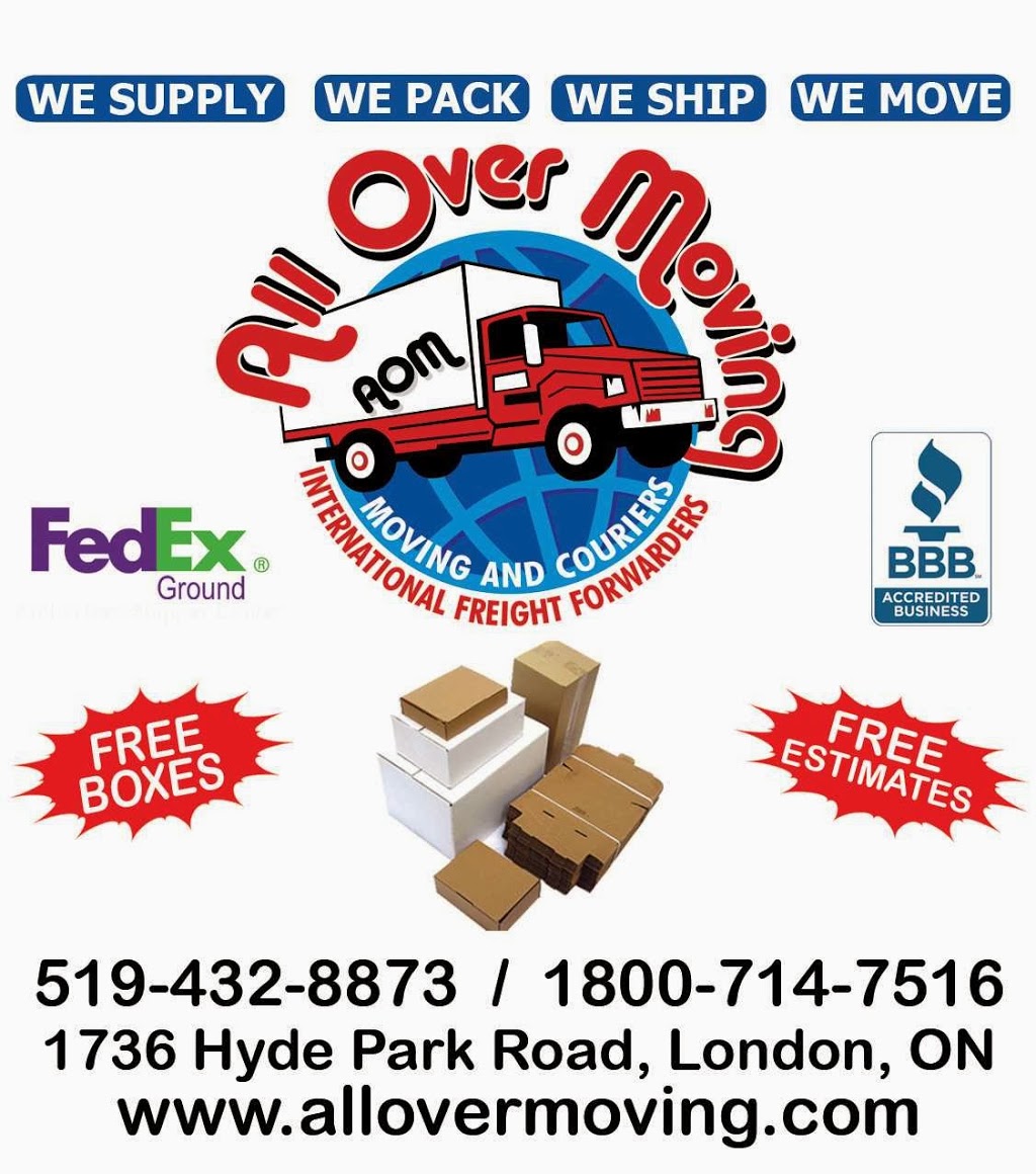 All over Moving Inc. | 1 Optimist Park Dr, London, ON N6K 4J8, Canada | Phone: (226) 777-2662