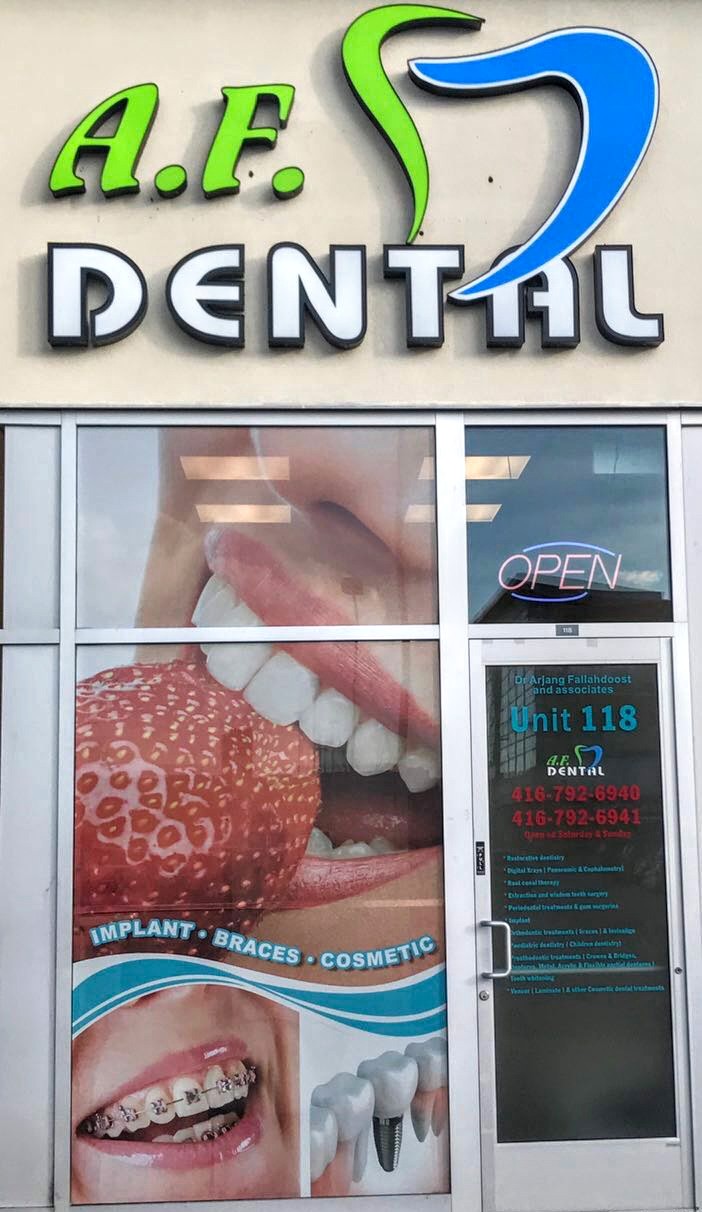 AF Dental | 2190 McNicoll Ave #118, Scarborough, ON M1V 0B3, Canada | Phone: (416) 792-6940