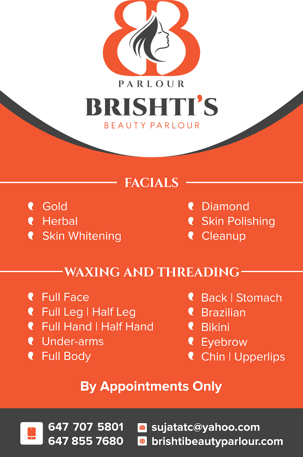 BRISHTIS BEAUTY PARLOUR | 4465 Sheppard Ave E Unit# 20, Scarborough, ON M1S 5H9, Canada | Phone: (647) 707-5801