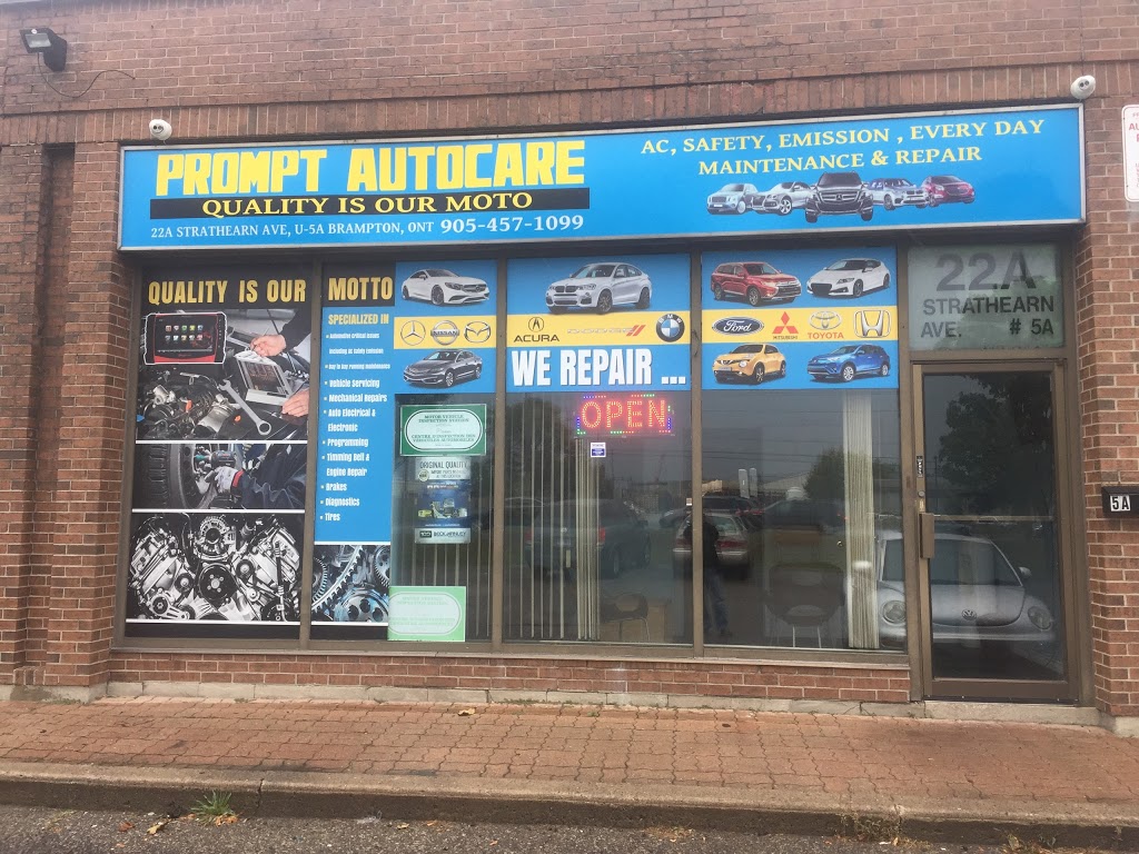 Prompt Autocare | 22A Strathearn Ave #5a, Brampton, ON L6T 4S9, Canada | Phone: (905) 457-1099