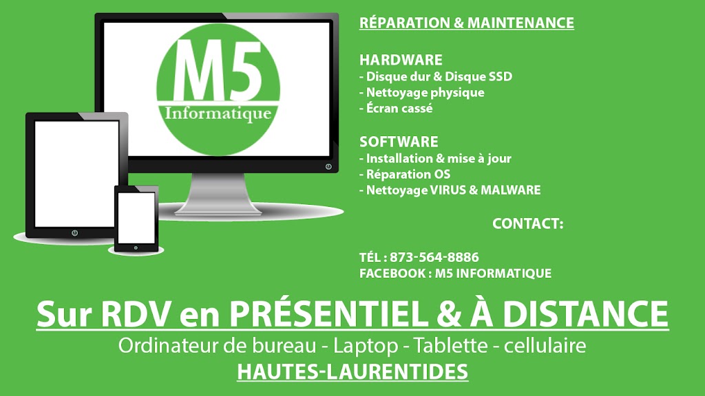 M5 Informatique & Marketing Digital | 266 Rue Brisebois, Sainte-Véronique, QC J0T 1T0, Canada | Phone: (873) 564-8886