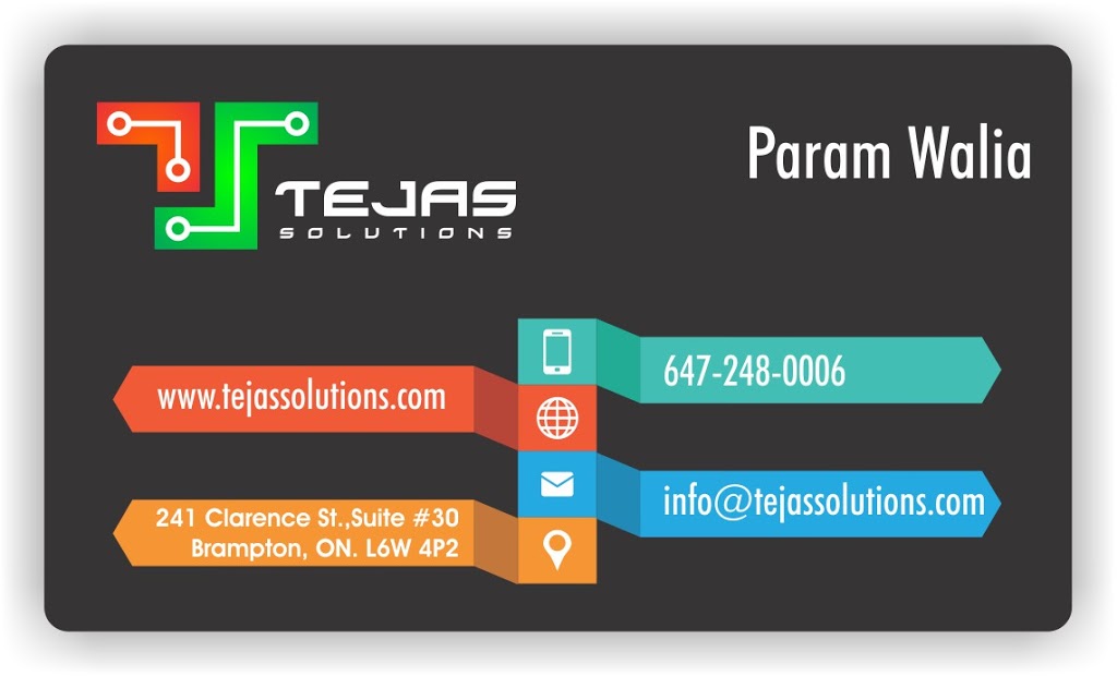 Tejas Solutions | 241 Clarence St Unit #30, Brampton, ON L6W 4P2, Canada | Phone: (647) 248-0006