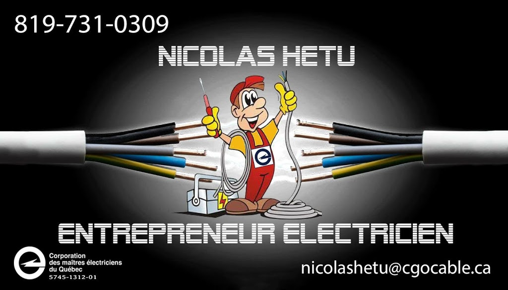 Nicolas Hetu Entrepreneur Électricien | 4480 des, Rue des Carouges, Notre-Dame-du-Mont-Carmel, QC G0X 3J0, Canada | Phone: (819) 731-0309