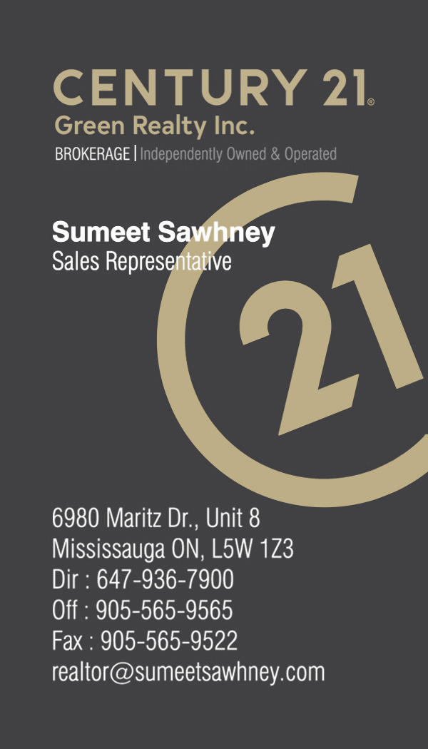 Sumeet Sawhney Real Estate | 63 Farthingale Crescent, Brampton, ON L7A 1W7, Canada | Phone: (647) 936-7900