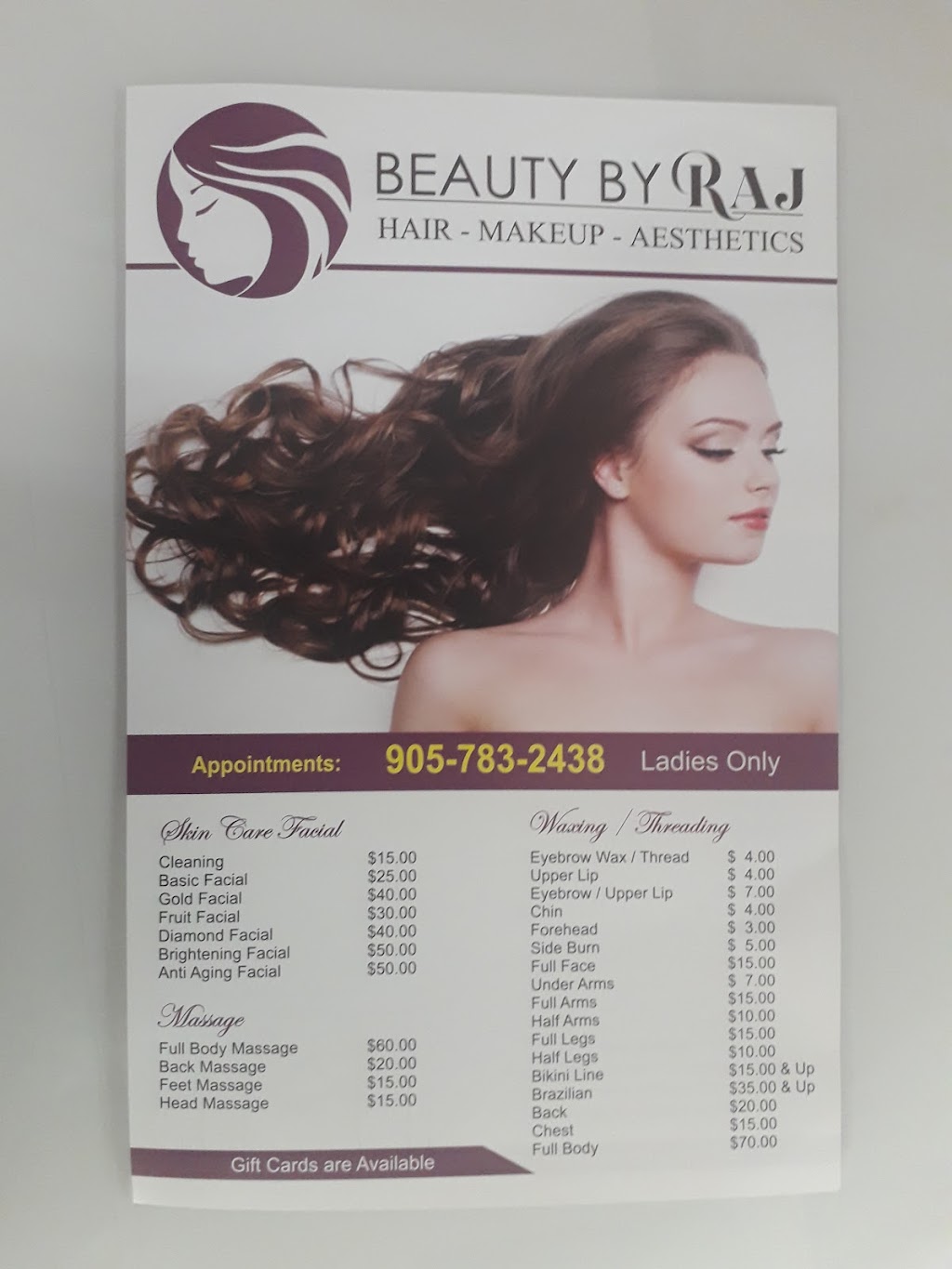 Beauty by raj | 28 Sheringham St, Brampton, ON L6Z 3P8, Canada | Phone: (905) 783-2438