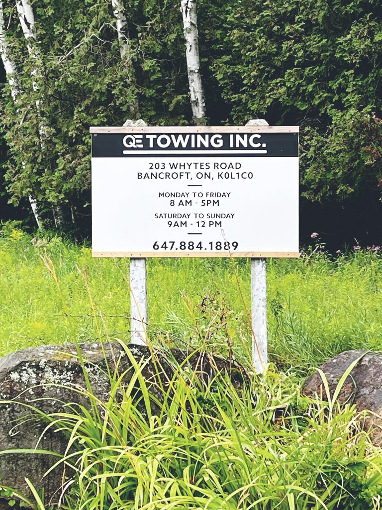 QE Towing Inc. | 203 Whytes Rd, Bancroft, ON K0L 2M0, Canada | Phone: (647) 884-1889