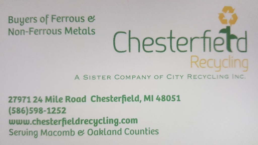 Chesterfield Recycling Inc | 27971 24 Mile Rd, Chesterfield Township, MI 48051, USA | Phone: (586) 598-1252