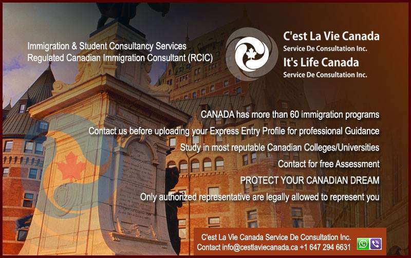 Cest La Vie Canada Service De Consultation Inc. | 1965 Britannia Rd W Unit 208, Mississauga, ON L5M 4Y4, Canada | Phone: (647) 794-7370