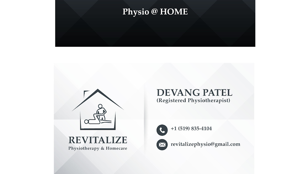Revitalize Physiotherapy & Homecare | 3 Dalecrest Road, Brampton, ON L6X 5N3, Canada | Phone: (519) 835-4104