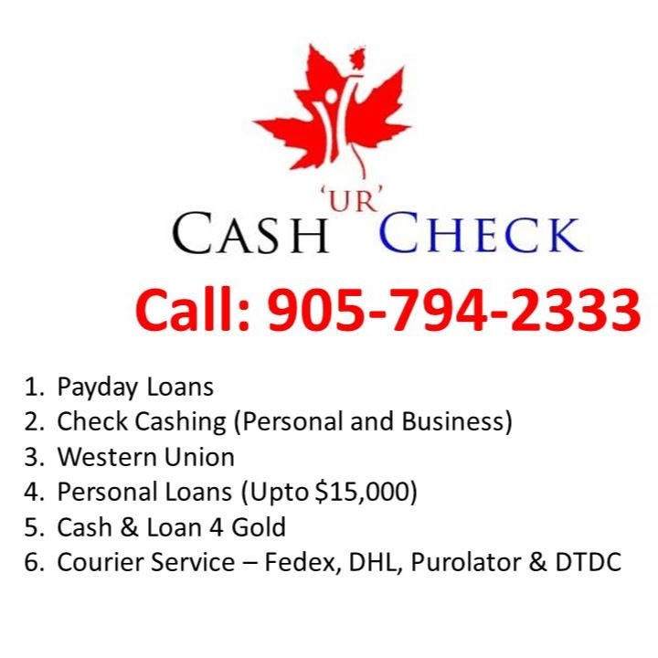 CashurCheck | 3955 Cottrelle Blvd, Brampton, ON L6P 2P9, Canada | Phone: (905) 794-2333