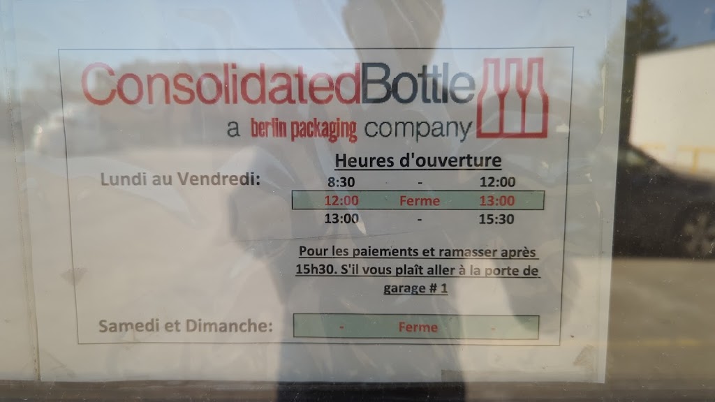 Consolidated Bottle Corporation | 111 Av. Manfred, Pointe-Claire, QC H9R 4Y4, Canada | Phone: (514) 694-2860