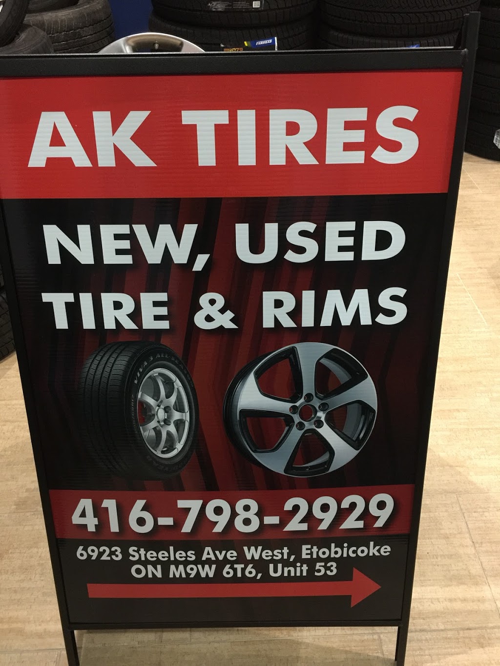 AK Tires Inc. | 6923 Steeles Ave W Unit 53, Etobicoke, ON M9W 6T6, Canada | Phone: (647) 705-0095