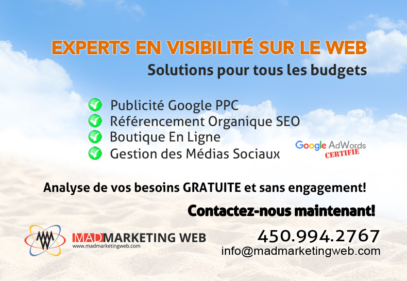 MAD Marketing Web | 149 de Lévis, Granby, QC J2H 2G4, Canada | Phone: (450) 994-2767