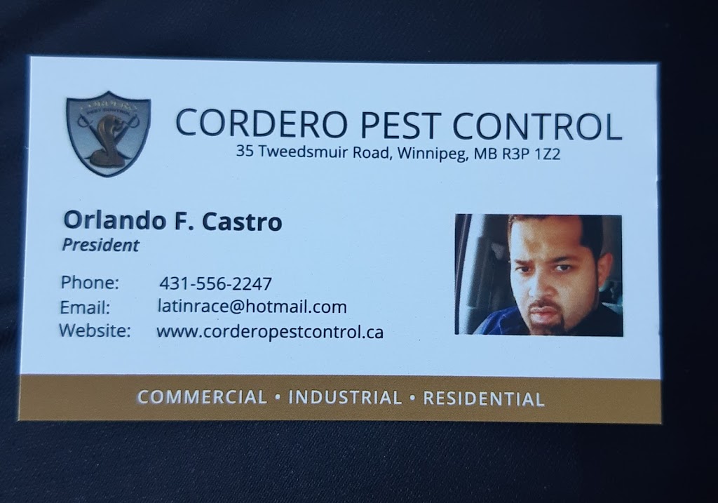 Cordero pest control | 35 Tweedsmuir Rd, Winnipeg, MB R3P 1Z2, Canada | Phone: (431) 556-2247