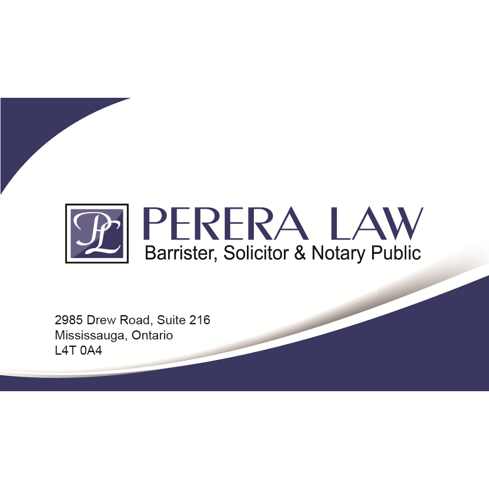 Perera Law | 2985 Drew Rd #216, Mississauga, ON L4T 0A4, Canada | Phone: (905) 595-6812