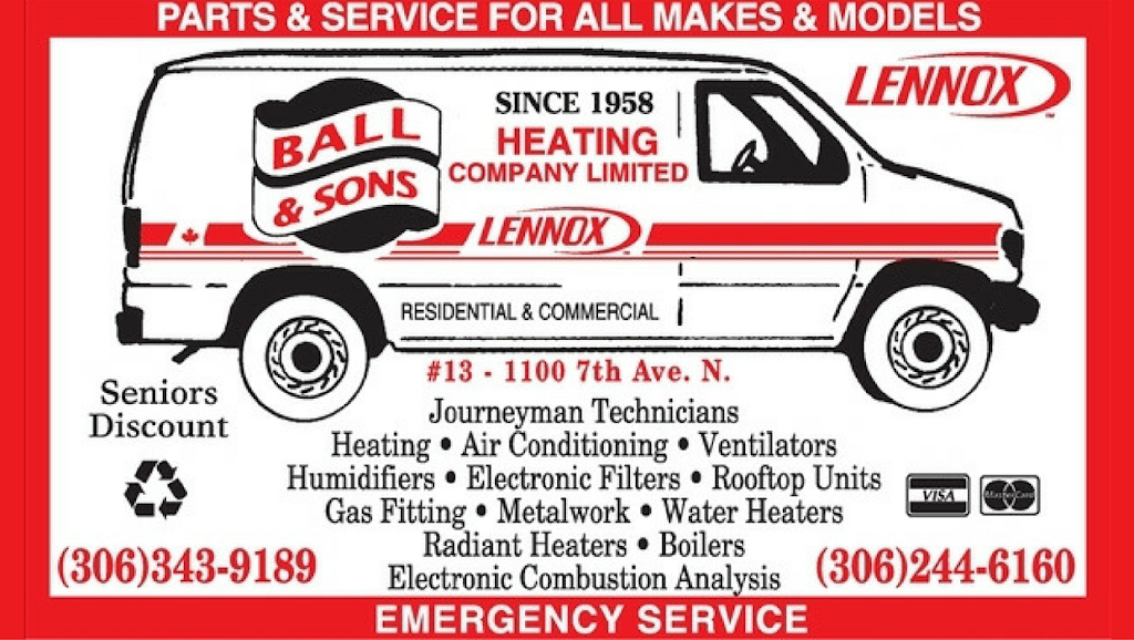 Ball & Sons Heating Co Ltd | 13-1100 7 Ave N, Saskatoon, SK S7K 2V9, Canada | Phone: (306) 244-6160