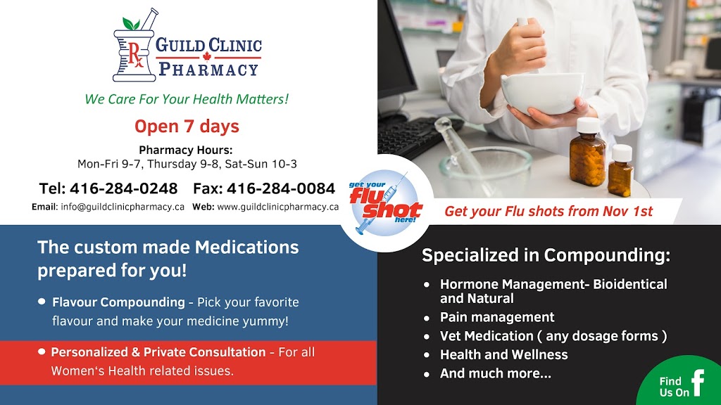 Guild Clinic Pharmacy | 88 Dearham Wood, Scarborough, ON M1E 1S4, Canada | Phone: (416) 284-0284