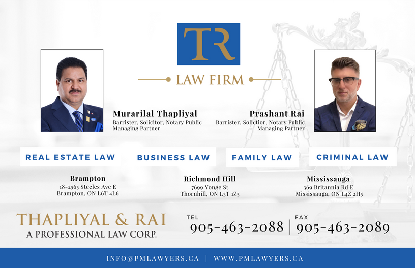 Thapliyal & Rai A Professional Law Corp. | 2565 Steeles Ave E #18, Brampton, ON L6T 4L6, Canada | Phone: (905) 463-2088