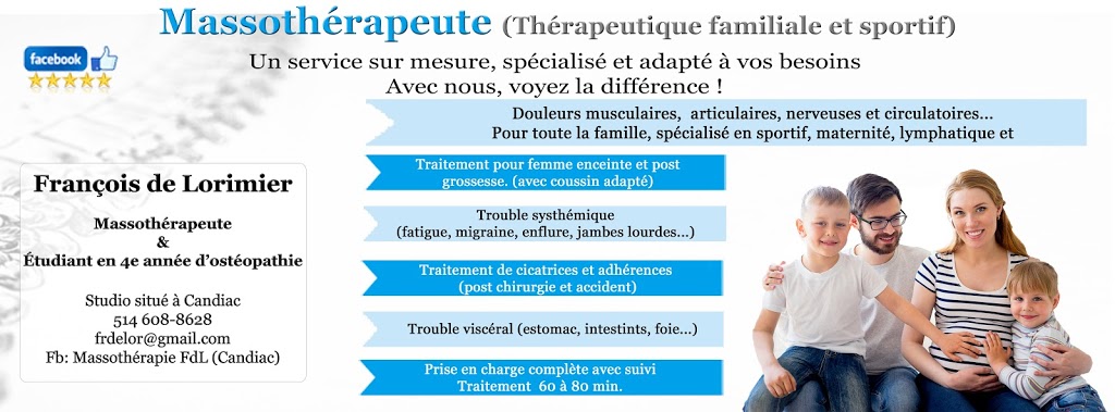 Massotherapie Et Ostéopathie Fdl | Candiac, QC J5R 4R5, Canada | Phone: (514) 608-8628