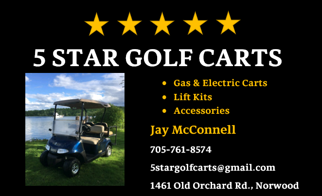 5 Star Golf Carts | 1461 Old Orchard Rd, Norwood, ON K0L 2V0, Canada | Phone: (705) 761-8574