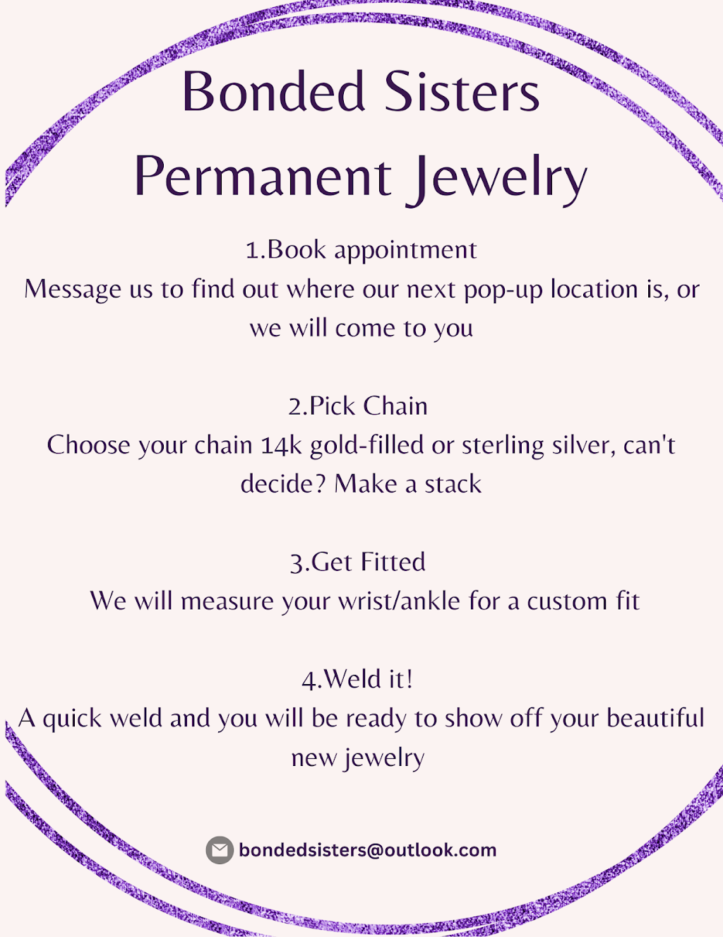 Bonded Sisters Permanent Jewelry | 1554 Church Rd, Wheatley River, PE C0A 1N0, Canada | Phone: (902) 213-5157