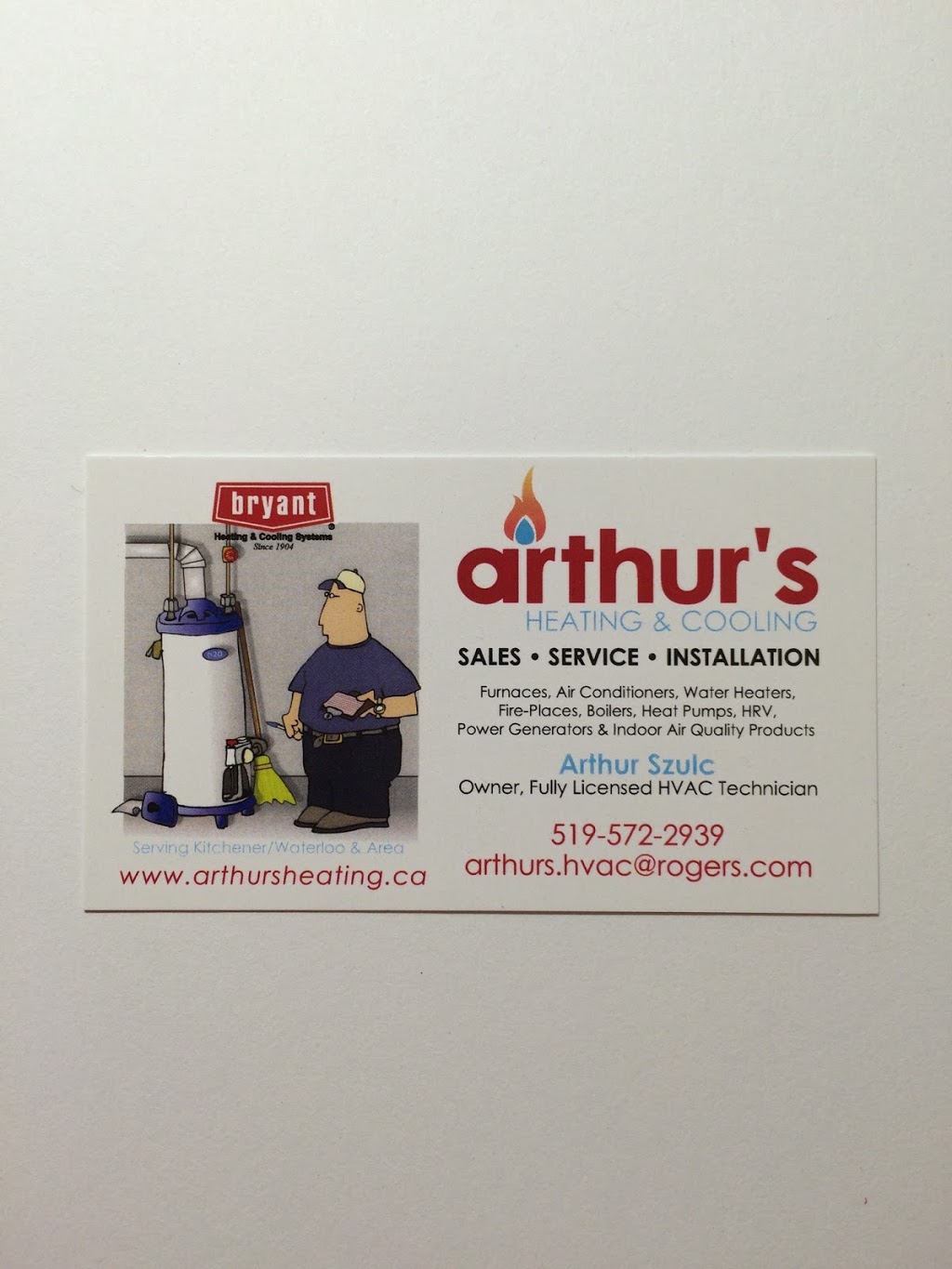 Arthurs Heating & Cooling Inc | 49 Medford St, Kitchener, ON N2N 2H9, Canada | Phone: (519) 572-2939