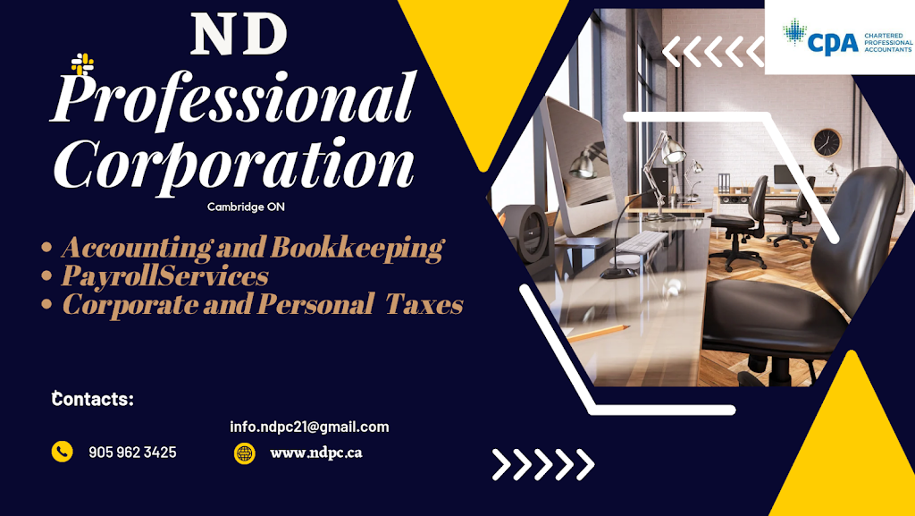 ND Professional Corporation CPA | 161 Marcy Crescent, Cambridge, ON N3C 4H6, Canada | Phone: (905) 962-3425