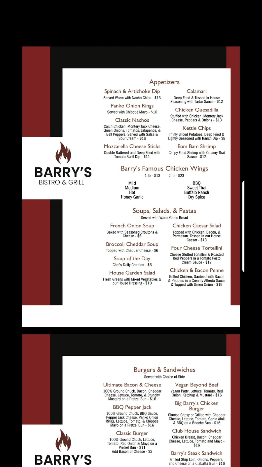 Barry’s Bistro & Grill | 7 Park Ave, Mount Pearl, NL A1N 1J1, Canada | Phone: (709) 368-9999