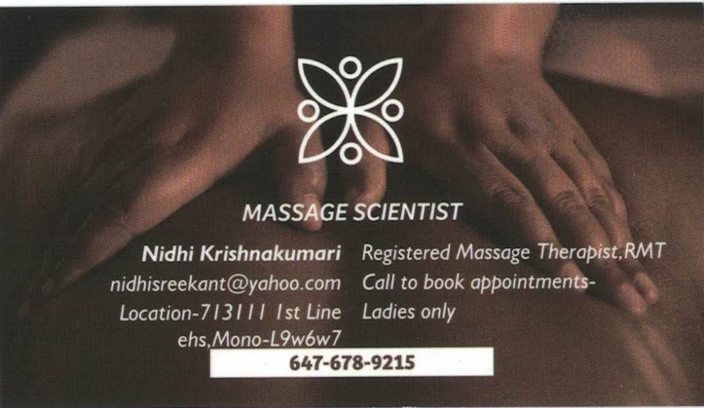 Massage Scientist | 713111 1st Line EHS, Orangeville, ON L9W 6W7, Canada | Phone: (647) 678-9215