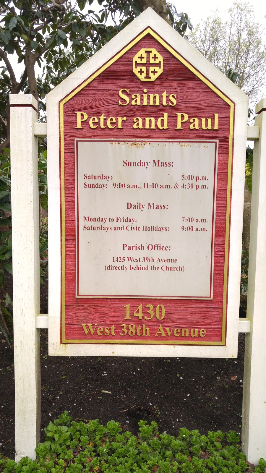 Sts. Peter & Paul Parish | 1425 W 39th Ave, Vancouver, BC V6M 1T2, Canada | Phone: (604) 261-3535